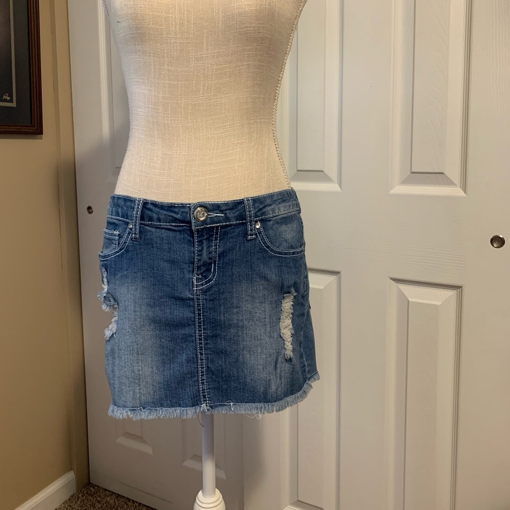 Jean mini skirt
